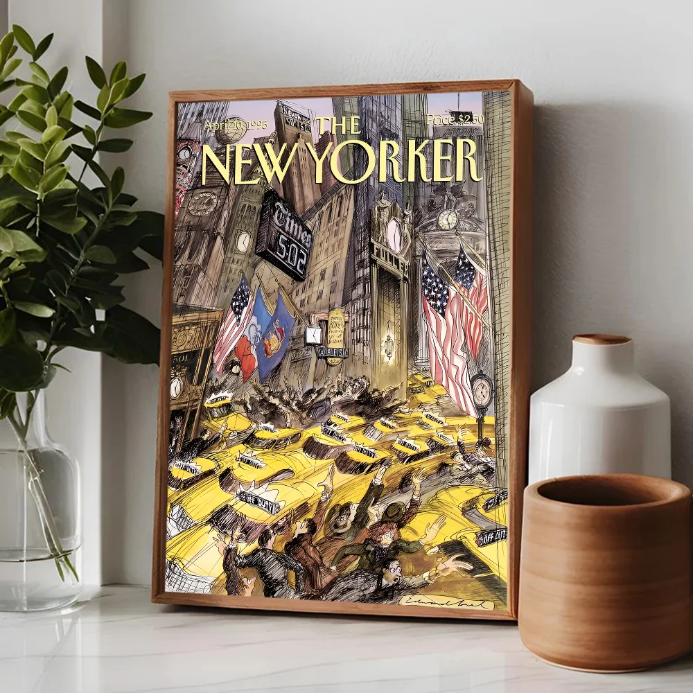 The-New-Yorker Magazine Self-adhesive Art Poster Whitepaper Prints Posters Artwork Home Decor