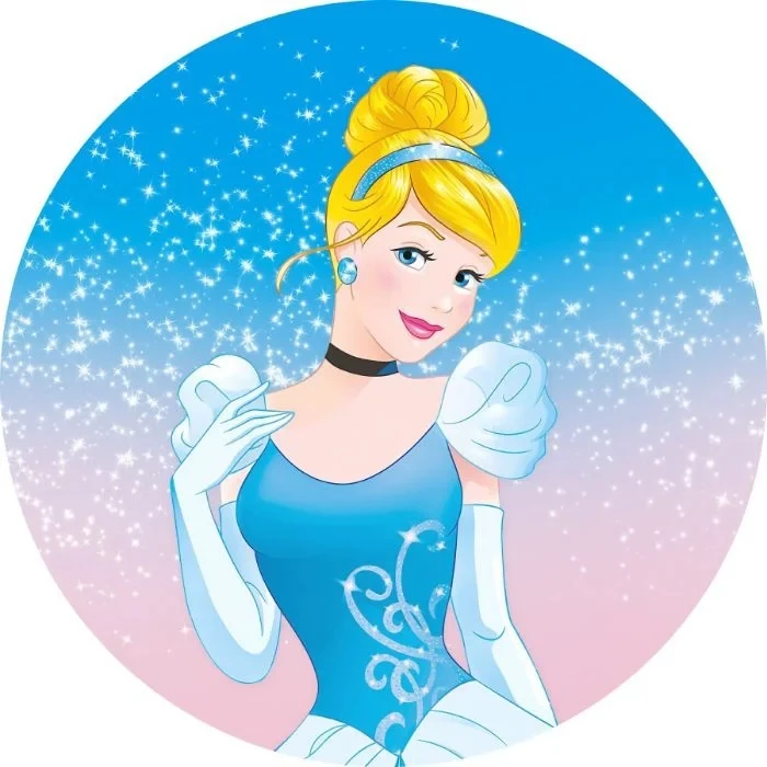 Princess Cinderella Girl Birthday Round Circle Backdrops Cover Blue theme Castle Photo Background Party Decoration Supplies