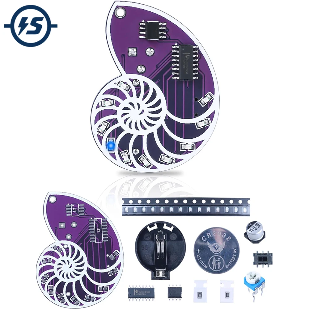 Soldering Learning Kit LED Seashell Design SMD SMT DIY Electronic Kit Ideal for Soldering Practice Learning Wearable Decoration