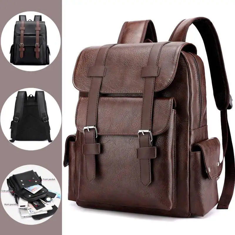 PU Shoulder Backpack Outdoor Travel Comping Climbing Bag Waterproof Men Large Capacity Casual Laptop Bags for Students Knapsack