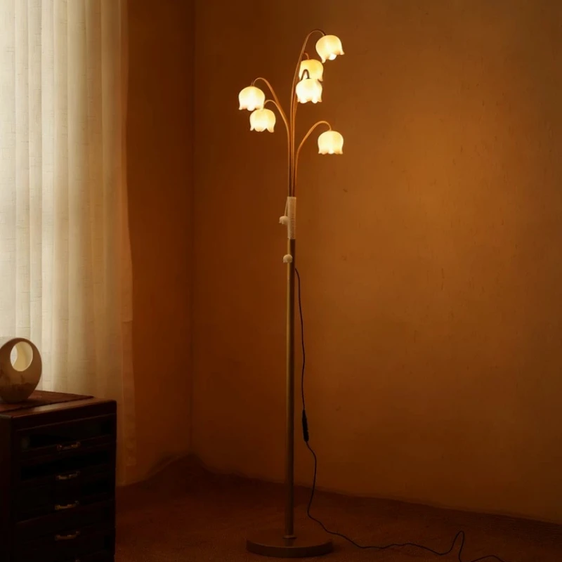 Modern Art Lily of The Valley LED Floor Lamp Designer Living Room Bedroom Illumination Fixture Villa Sofa Atmosphere Stand Light