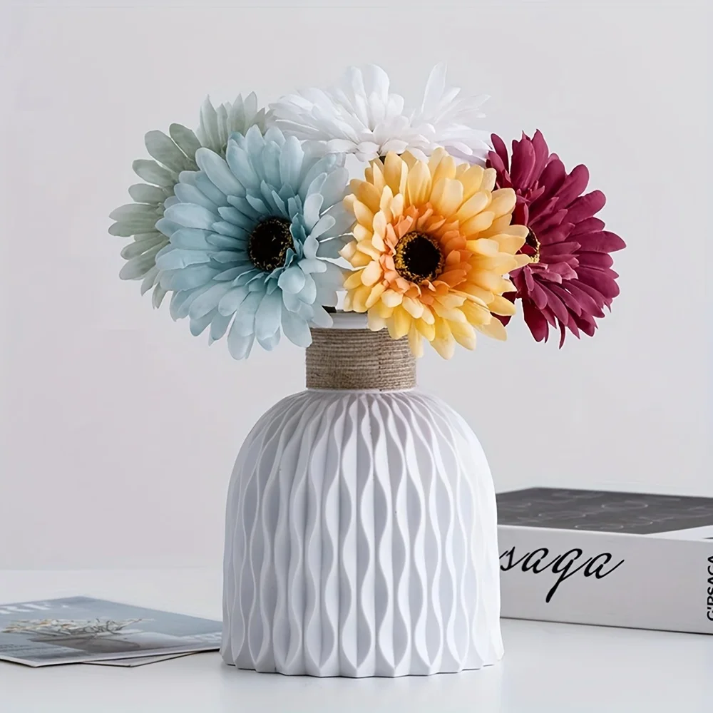 1PC Water Ripple Plastic Vase Wave Flower Pot Arrangement Modern Nordic Style Home Living Room Desktop Decoration Ornament