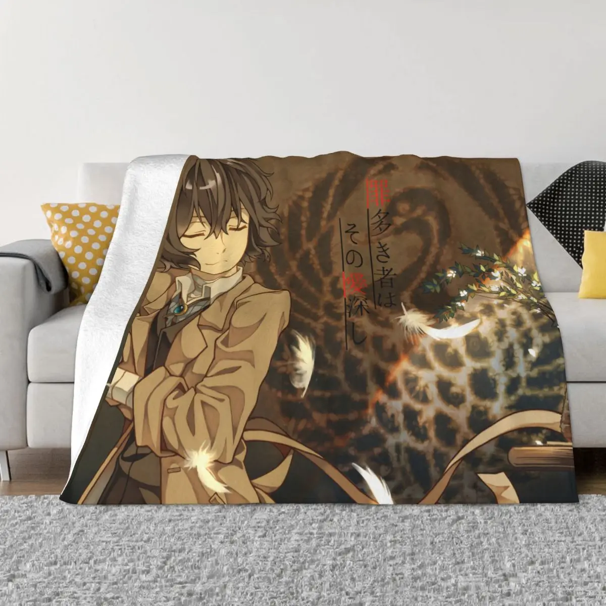 

Osamu Dazai Blanket Anime Plush Throw Blankets Summer Air Conditioning Decoration Soft Warm Bedspread