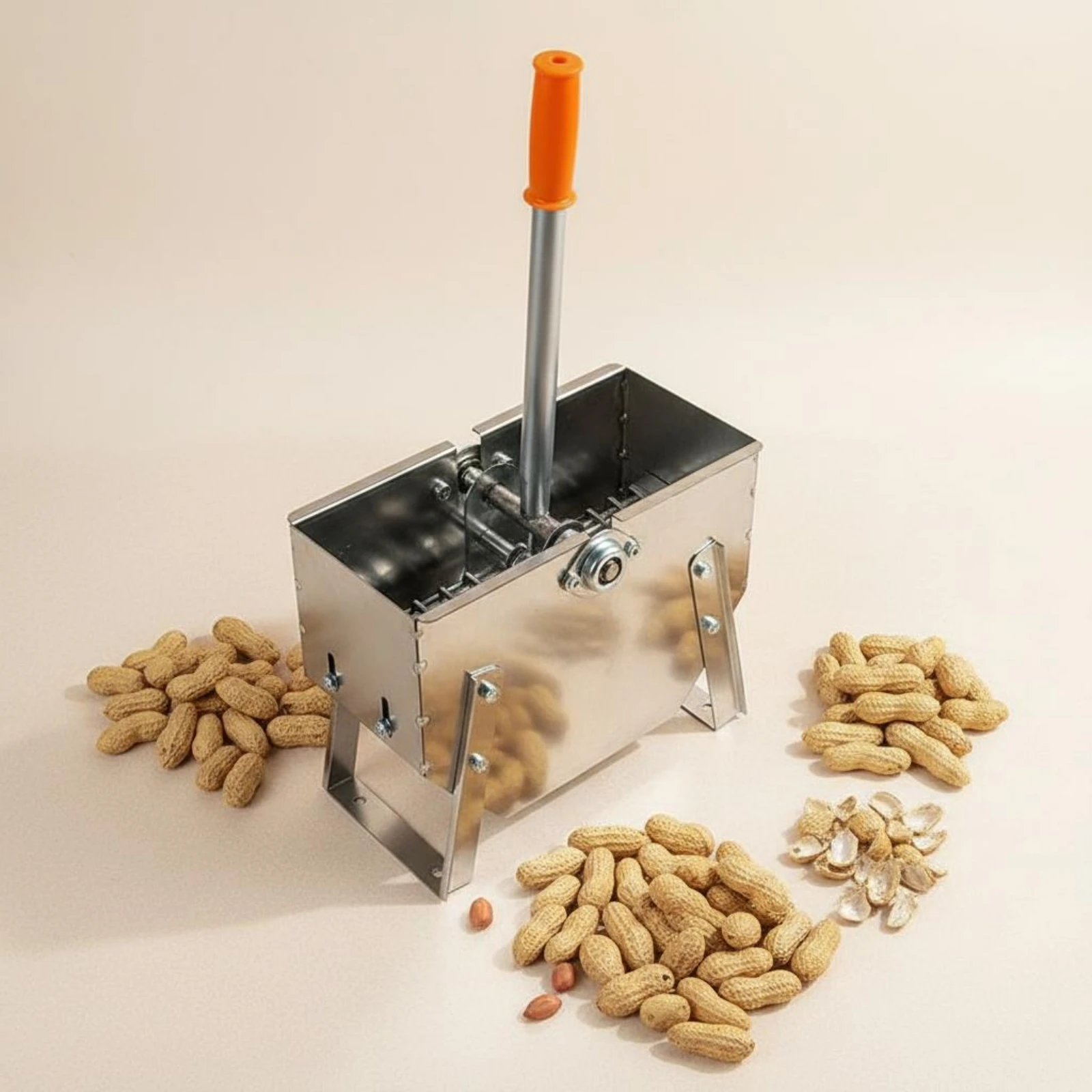 Descascador Manual de Amendoim Robusto com Manivela, Quebra-Nozes com Base Estável, Ferramenta de Cozinha de Uso Pesado para Fazenda