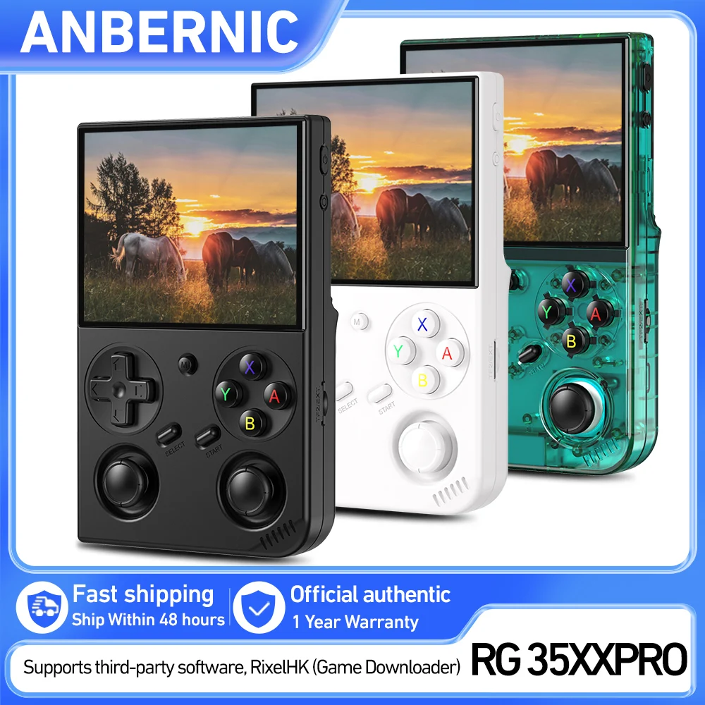 

Anbernic RG 35XXPRO Retro Handheld Game Console 3.5 Inch IPS Screen Linux System Built-in 64G TF Card 5000 Games Support 5G WiF