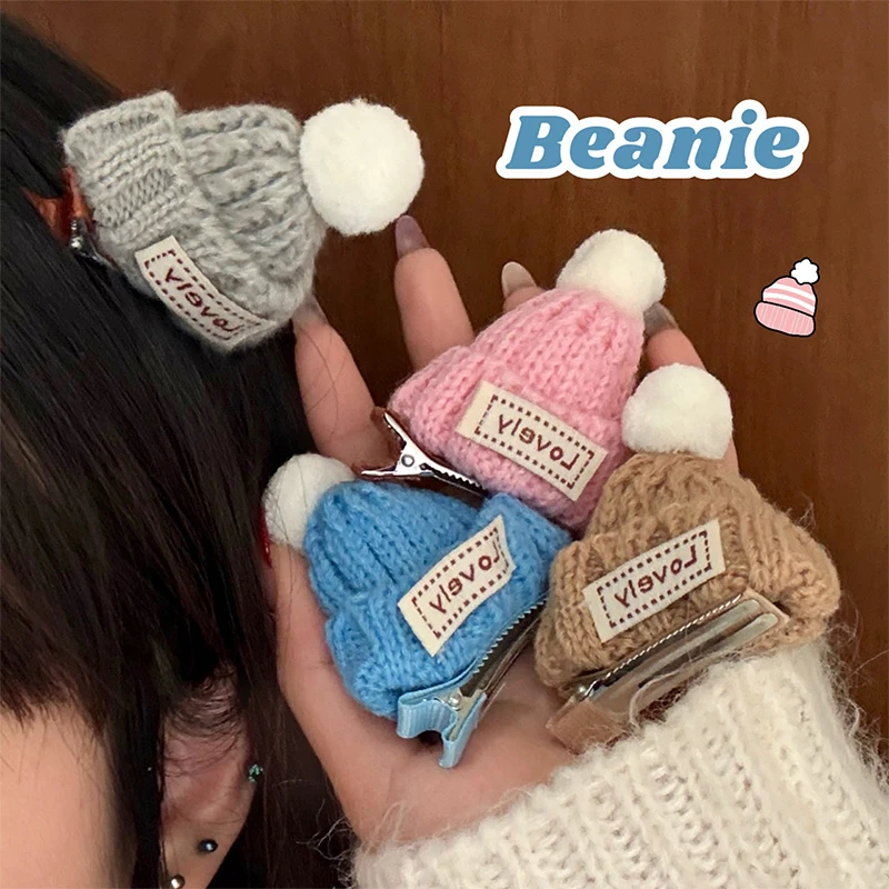 

Креативная вязаная заколка для челки, женский милый аксессуар для волос, уникальная и модная заколка для волос