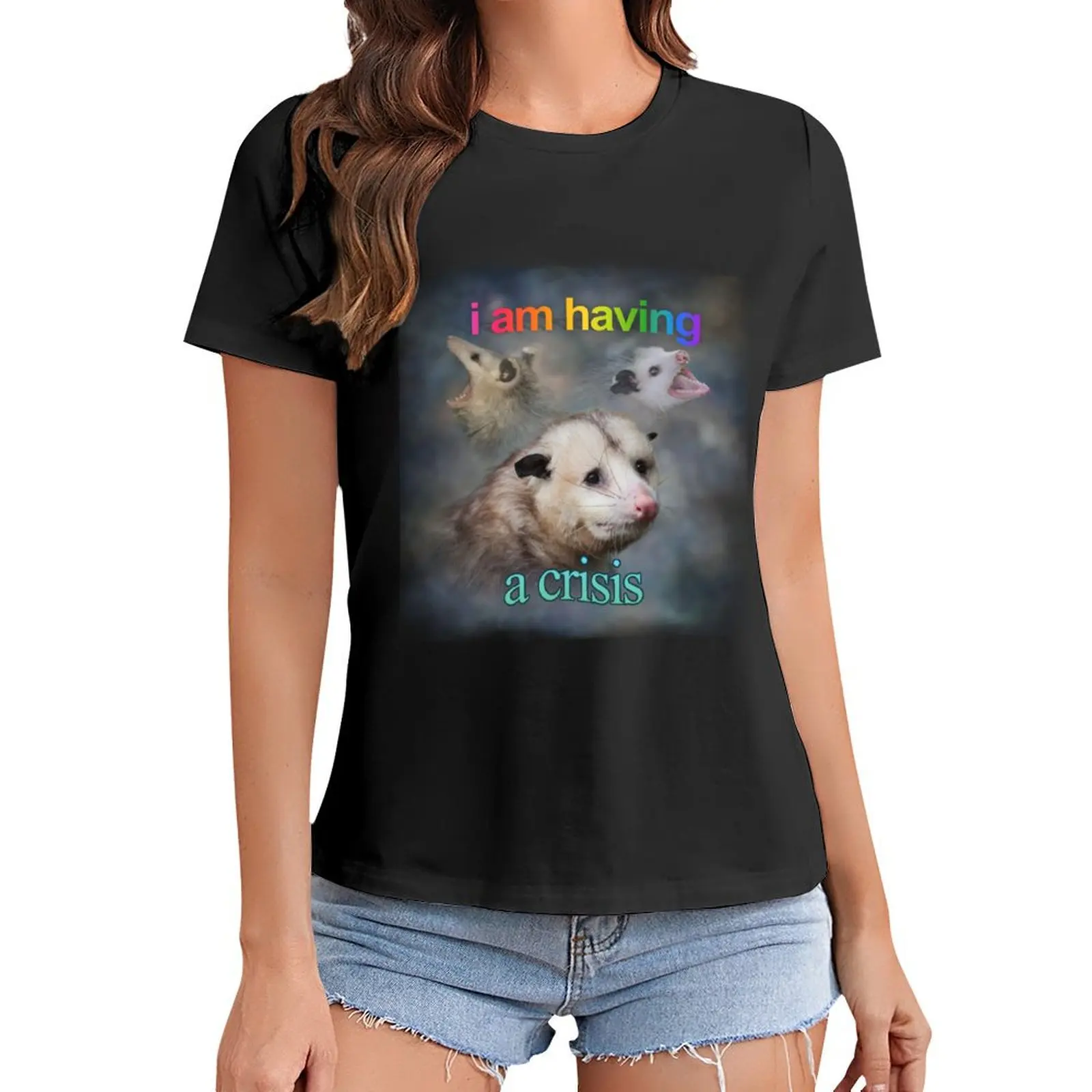 

I am having a crisis possum word art T-Shirt sports fans sublime tshirts woman