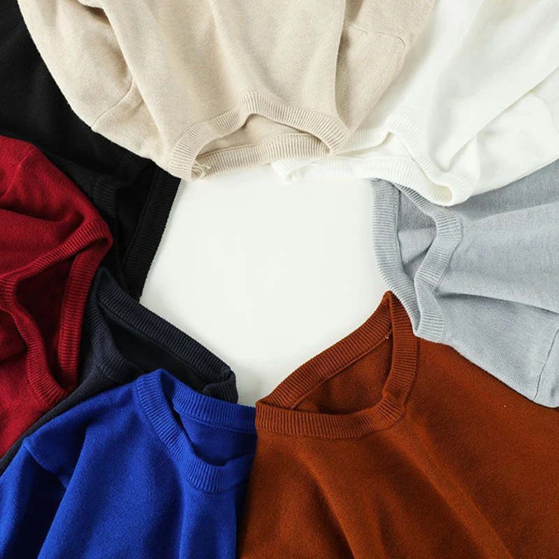 

Casual Comfortable Thermal Soft Sweaters New Men's Korean Style Crew Neck Pullovers Male Base Layer Thin Basic Knitting Sweater