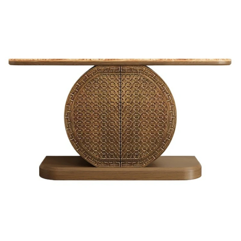 

New Chinese-style solid wood entrance table Entry marble entrance table Creative entrance cabinet Living room