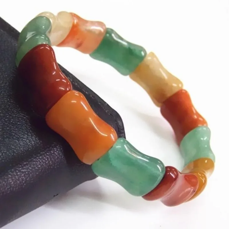 Dongling Jade Multicolor Bamboo Joint Lucky and Longevity Hand Chop