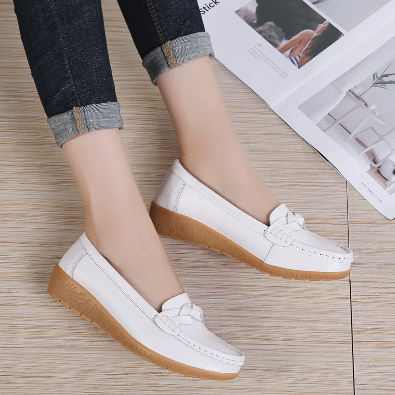 Women Loafers Sheos Ballet Flats Ladies Shoes Genuine Leather Female Spring Moccasins Casual Ballerina Shoes Women Sneakers