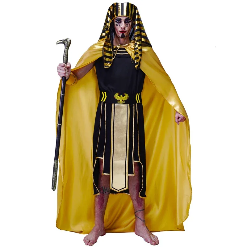 Rainha egípcia antiga Cosplay Traje para homens e mulheres adultos, Egito Pharaoh Clothes, Halloween Performance Party