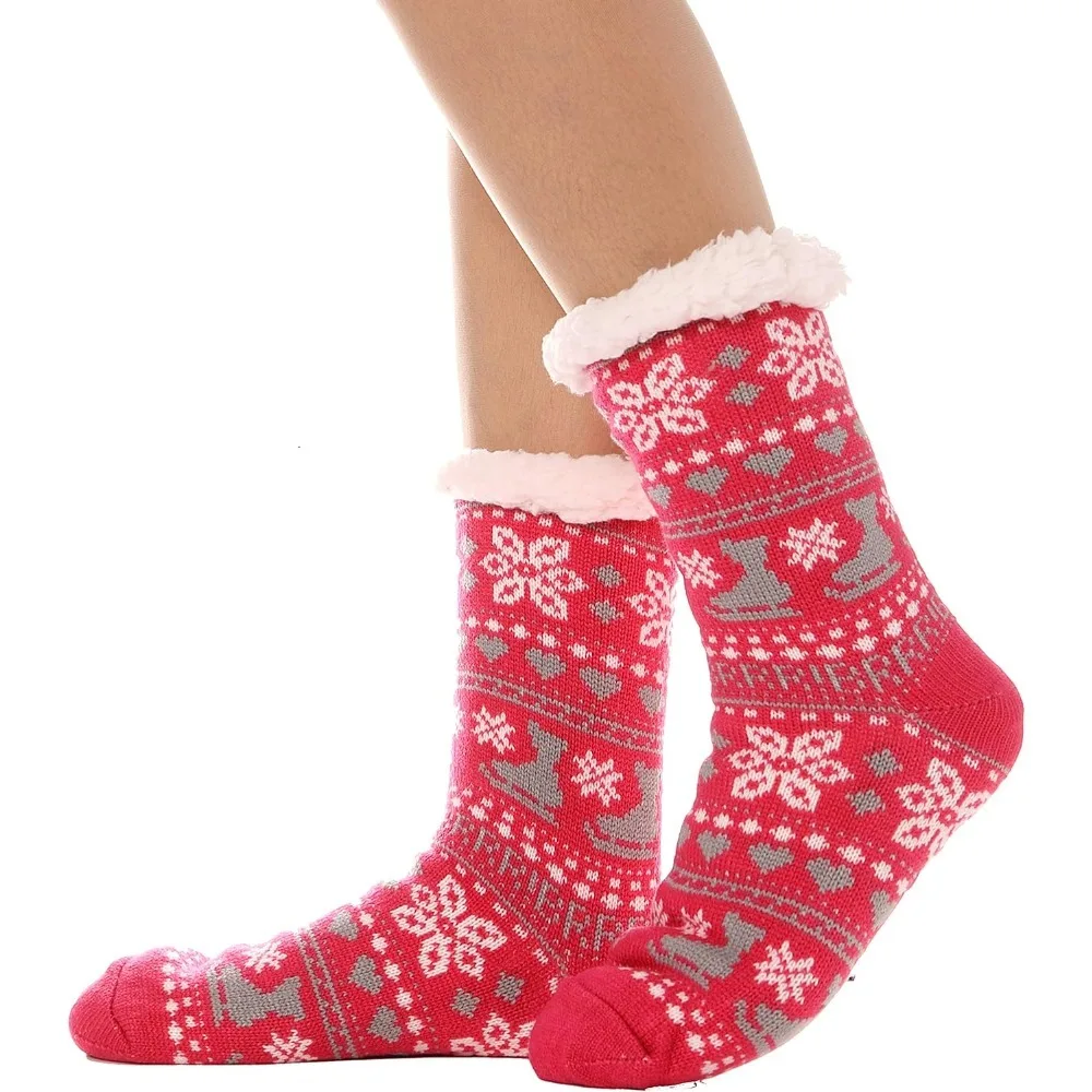 

Женские тапочки, пушистые уютные зимние теплые мягкие флисовые удобные толстые носки с ручками