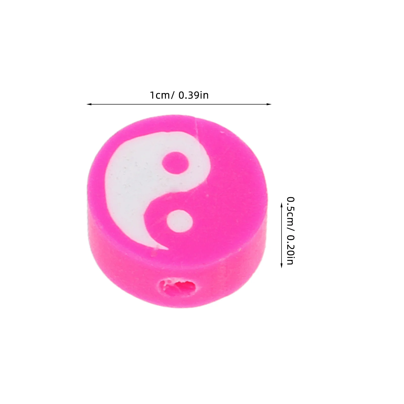 100Pcs Soft Polymer Clay Taichi Spacer Beads Colorful Flat Round Loose Beads for DIY Jewelry Making Bracelets Necklaces Earrings