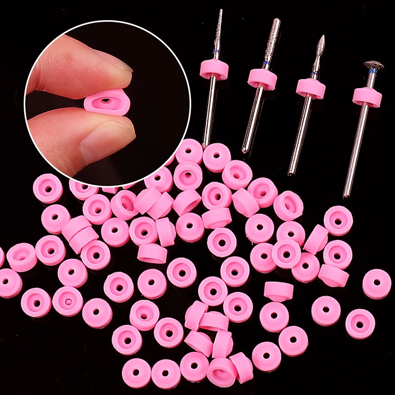 5/10pcs Nail Drill Plastic Protection Pink Caps Nail Drill Bits Electric Accessories Nail Tools Prevent Dust