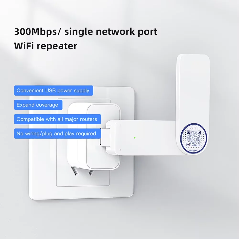 300Mbps USB Wireless WIFI Repeater NFC WiFi Range Extender Wi-Fi Signal Amplifier RJ45 Network Card for Home Office PC