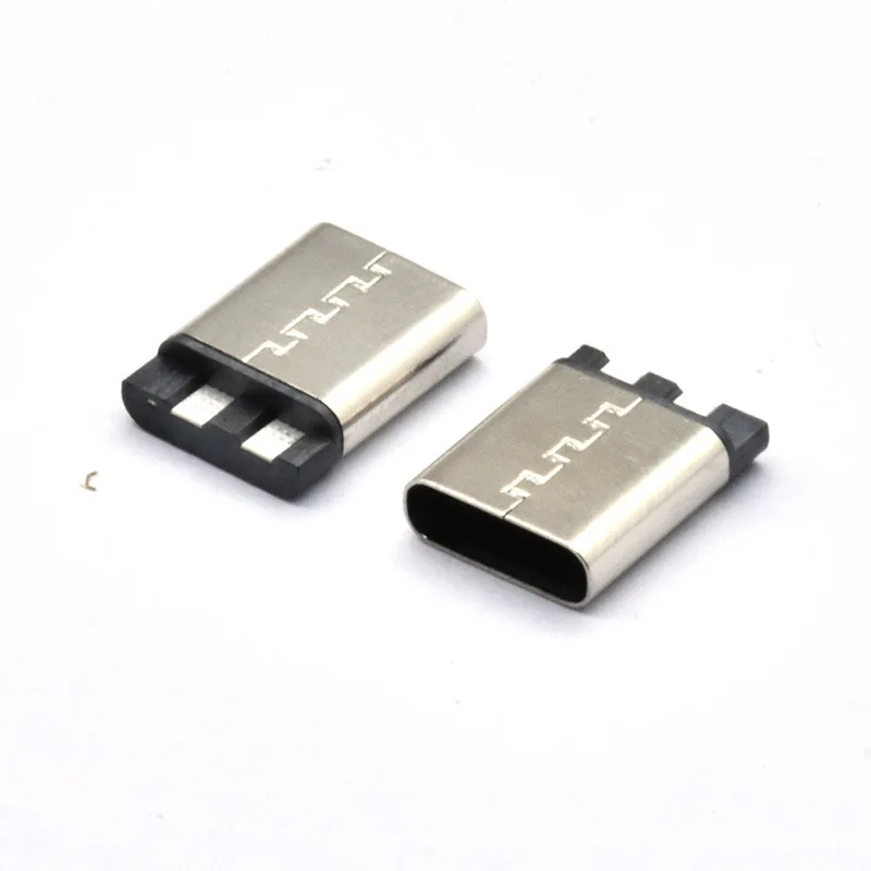5/10Pcs Type-C 3.1 USB Jack Type-C 2Pin Welding Wire Female Connector Straight For Mobile Phone Charging Port Socket Interface
