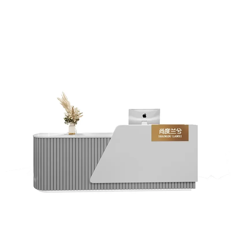 for Clothing Store Checkout Counter Simple Small Internet Celebrity Beauty Hair Curved Bar Table Reception Desk