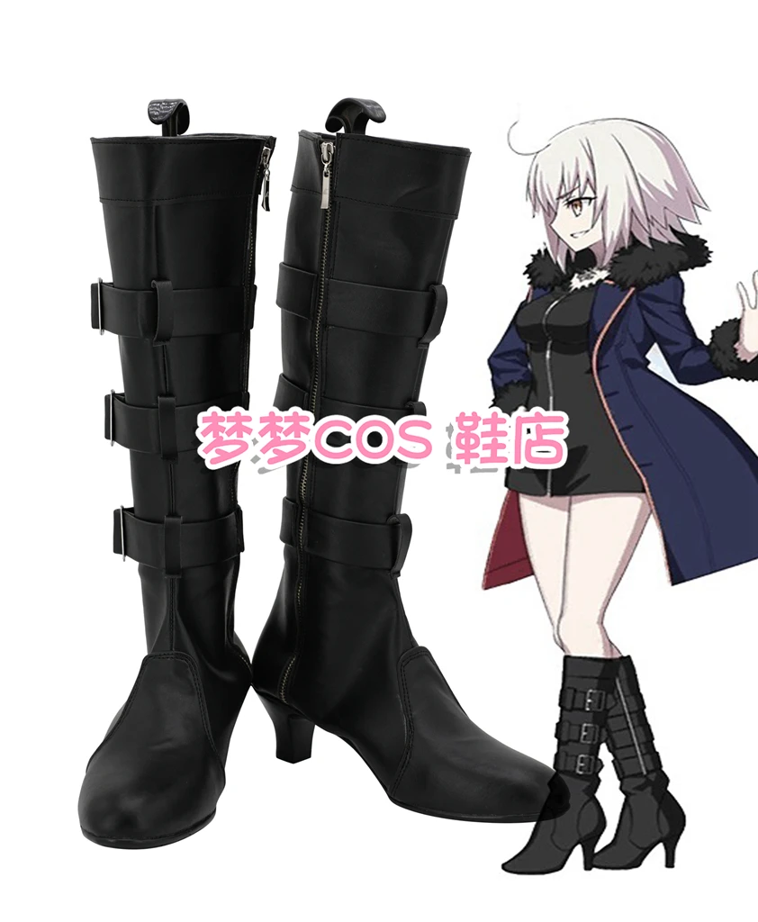 

FGO Alter Fate Grand Order Jeanne d'Arc Alter Обувь для косплея Сапоги для игры на Хэллоуин Карнавал Черные сапоги на высоком каблуке