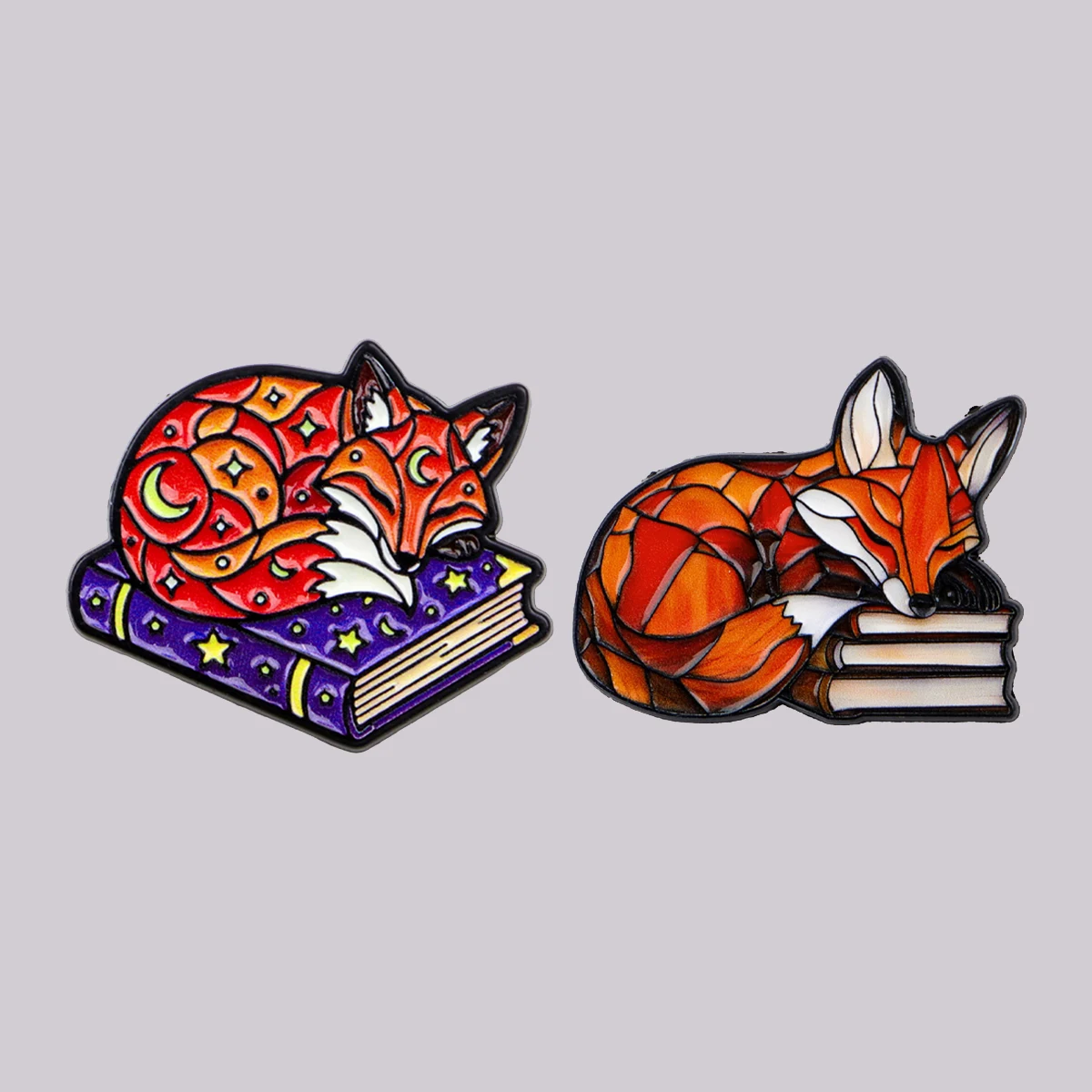 Niedliche Fuchs Emaille Pin Buch Broschen Anstecknadeln Cartoon Abzeichen auf Rucksack Kleidung Accessoires Tierschmuck Freunde Geschenke