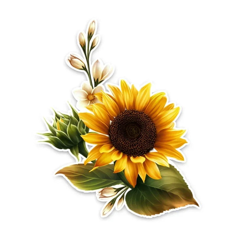 

Funny Sun Flower Decor Personalized Colored Car Sticker Automobiles Motorcycles Exterior Accessories PVC Waterproof Decals
