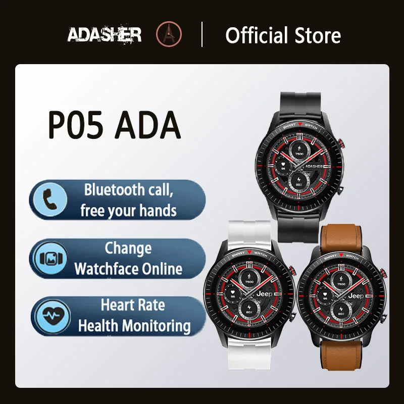 ADASHER Smart Watch Men'S Full Touch Screen Sports Fitness Watches Waterproof Bluetooth Refined Touch Comfortable Wear