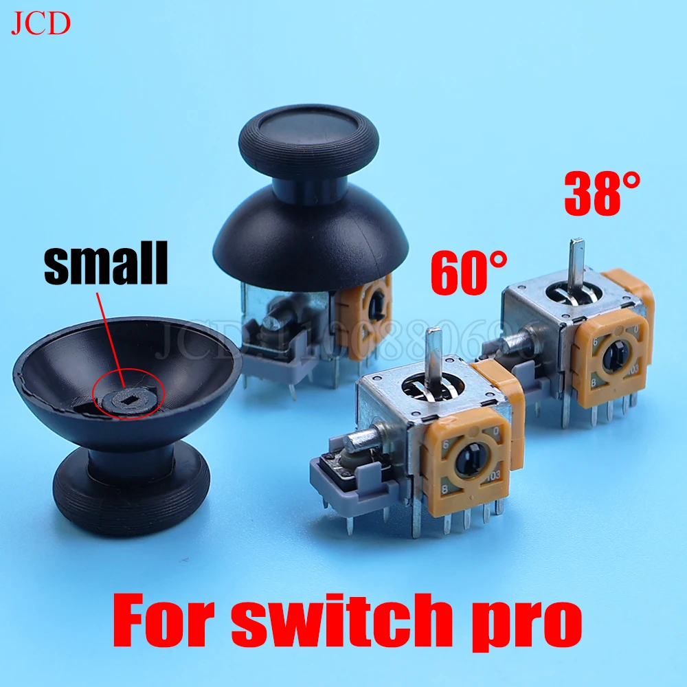 NS スイッチプロゲームパッド用ブラックマッシュルームロッカースティックキャップカバー & 3D アナログジョイスティックモジュールセンサー交換
