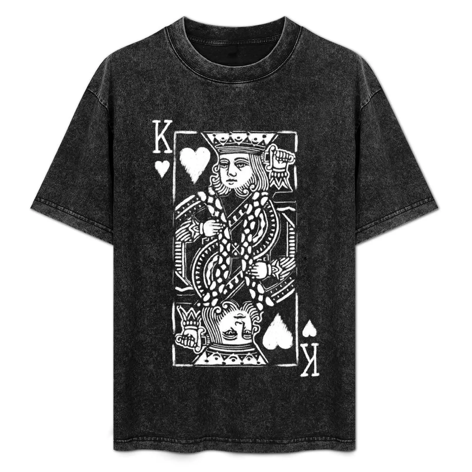 

King of Hearts Painted Playing Card T-Shirt Holiday Simple Tee Shirt