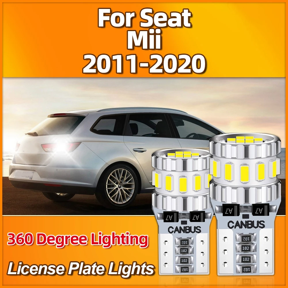 

T10 Led W5W Led Bulbs 168 194 Auto Lamp 3400LM License Plate Light 12V For Seat Mii 2011-2013 2014 2015 2016 2017 2018 2019 2020