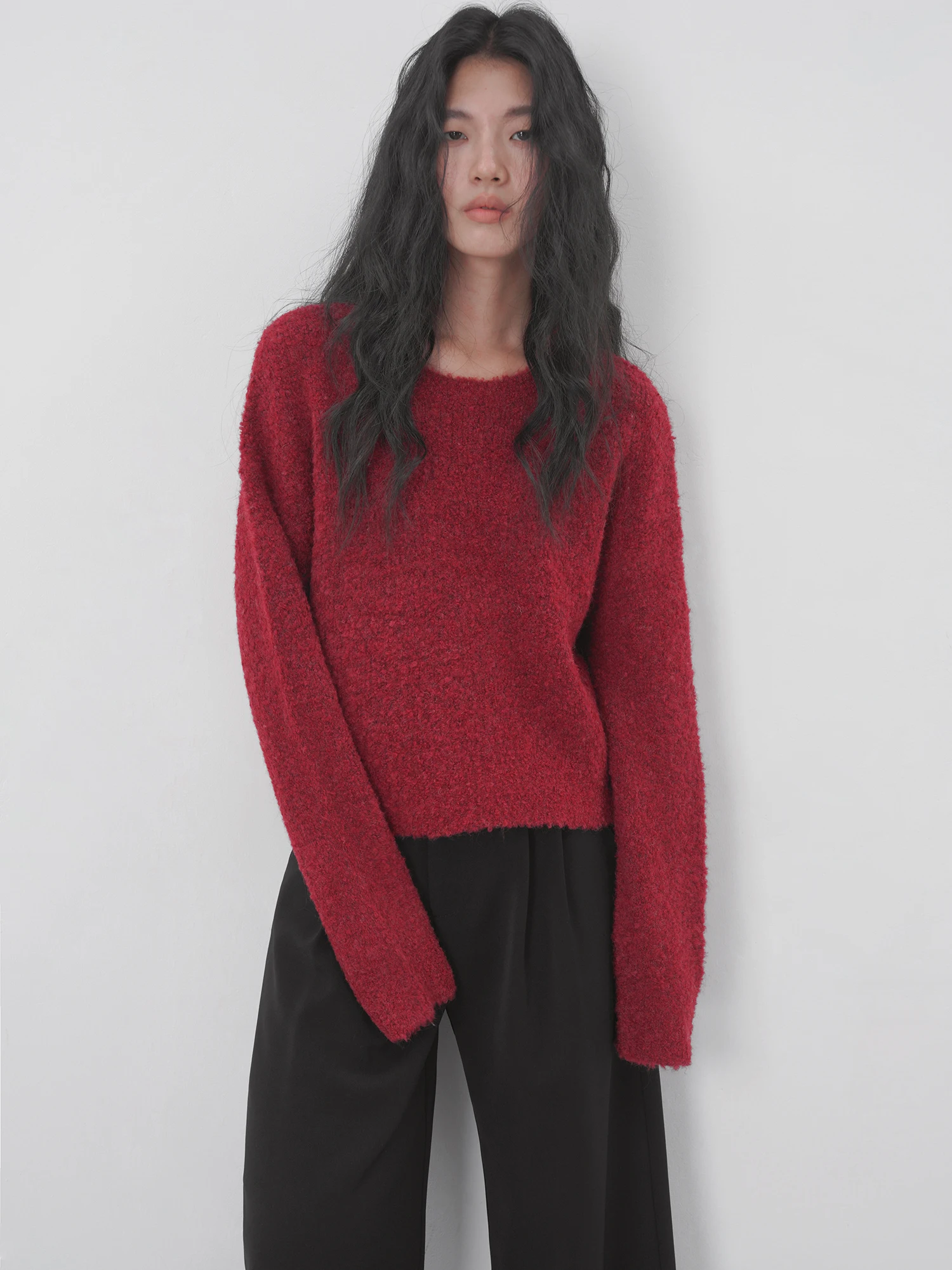 

EIGHTHMONTH Loose Knitted round Ne Sweater Women's Autumn New Sle Lazy Faion Casual Comfortable Warm Long Sve Top