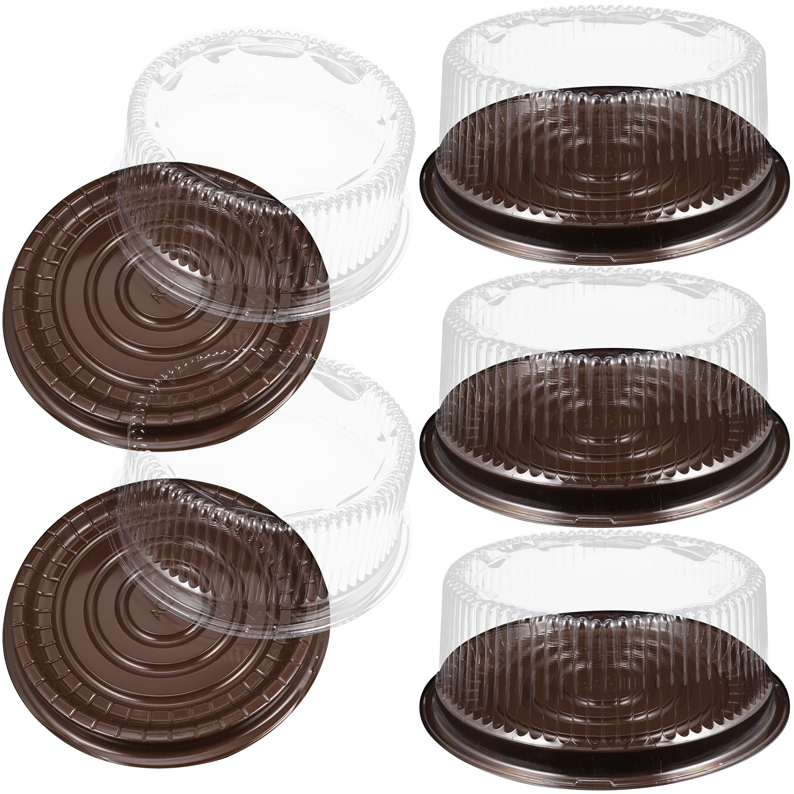 

20Pcs Plastic Cake Boxes Transparent 8 Inch Lock Seal Cake Container for Muffins Pastries Sushi Fruit Single Cupcake Boxes