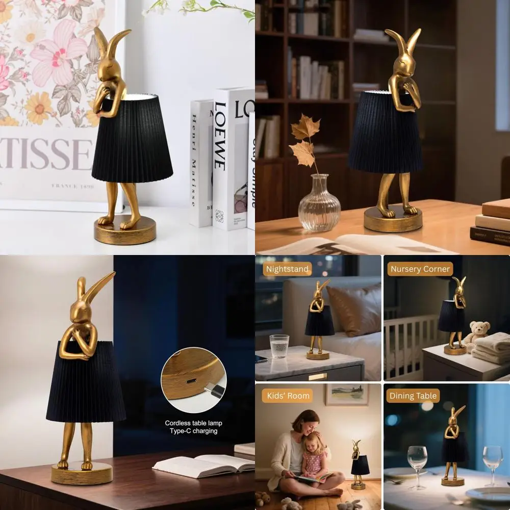 

Настольная лампа LED с льняным абажуром и золотым основанием - перезаряжаемая, идеально подходит для детских комнат, спален, прикроватных тумбочек, детских садов.