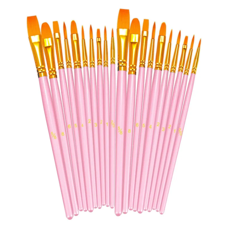 10Pcs Paint Brushes Set Nylon Hair Paint Brushes for Acrylic Oil Watercolor Face Nail Art, Miniature Detailing Painting Drawing