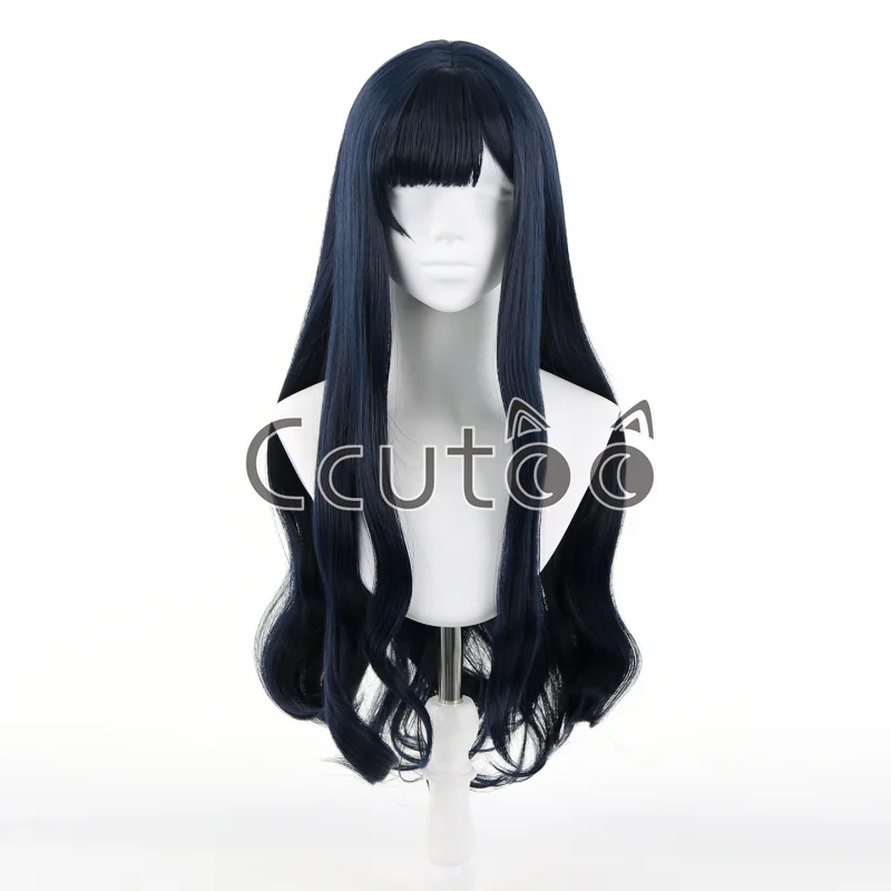 

FF14 FFXIV Gaia Cos Cosplay Wig Navy Blue Wavy Long Halloween Carnival Party Props Synthetic Hair Heat Resistant Fiber + Wig Cap