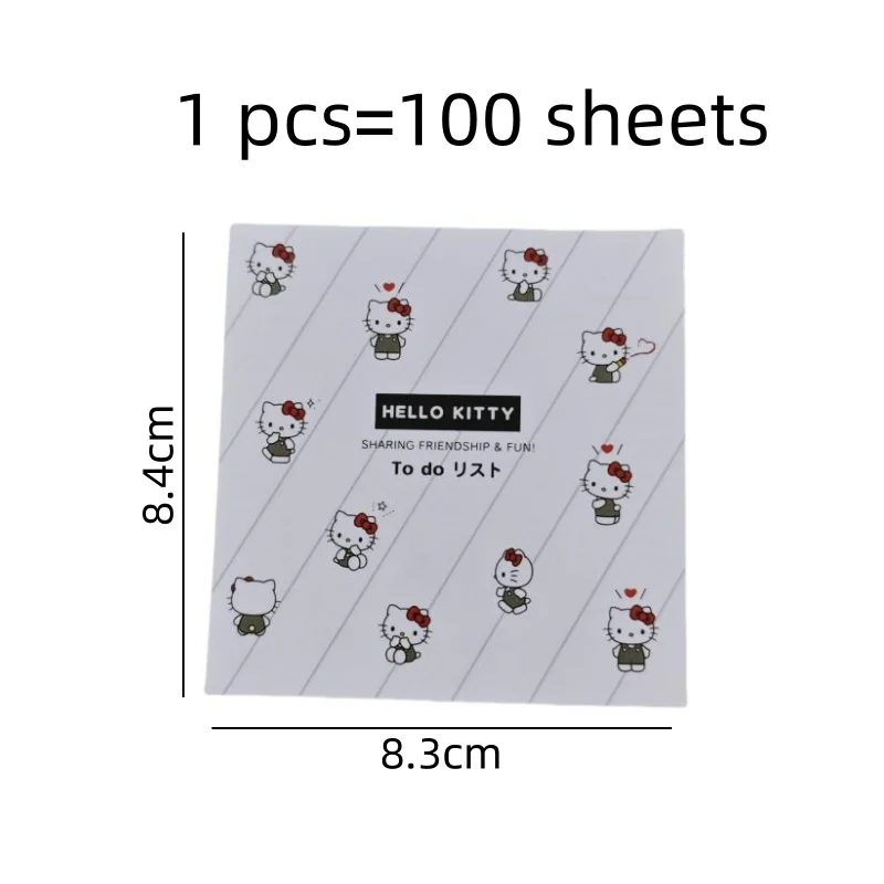 Sanrio Kuromi Melody Pochacco Memo Pad Cute Kitty Stationery Label Notepad Planner Sticker Post School Supplies