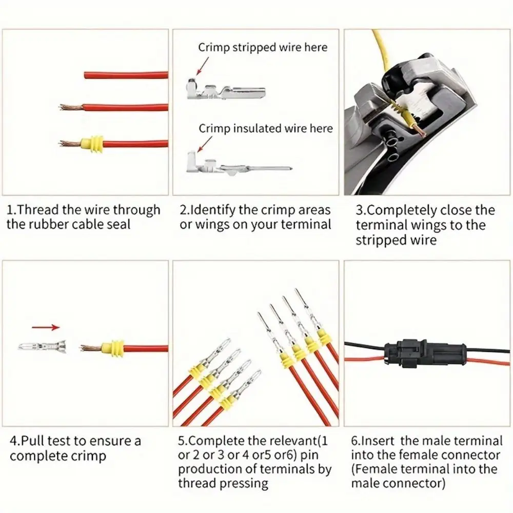 240/352PCS HID Waterproof Connectors 1/2/3/4 Pin Electrical Wire Connector Plug Truck Harness 300V 12A
