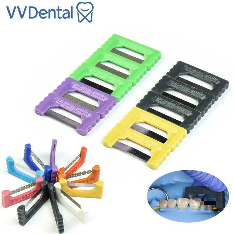 

VVDental Dental IPR System Kit Orthodontic Interproximal Reduction Strips Hand Use Polish Reusable & Autoclavable 10Pcs/pack