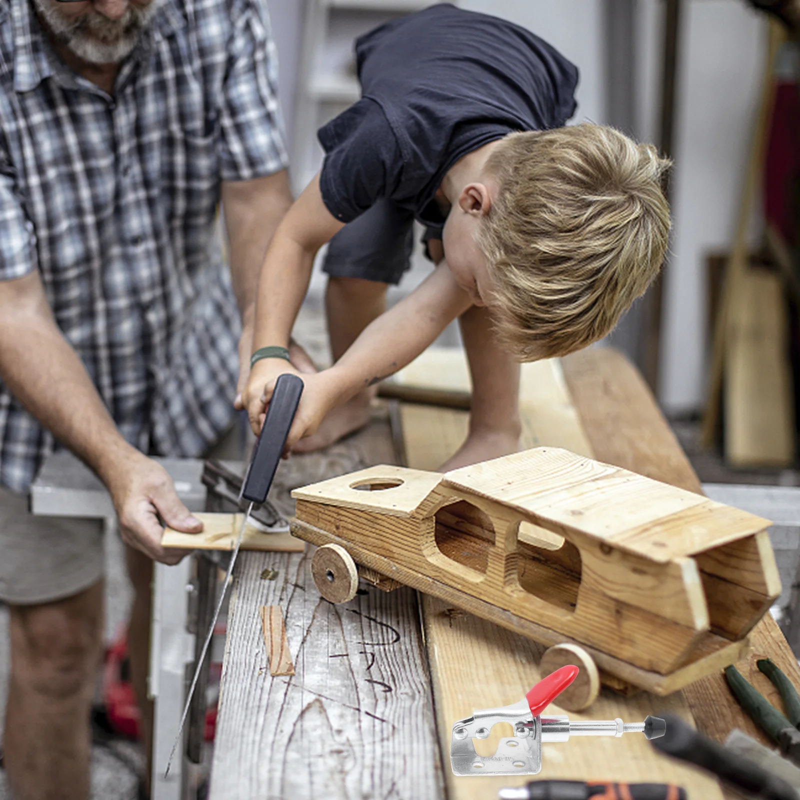 

4Pcs Toggle Clamp Quick Action Clamps Heavy Duty Fast Locking Clips for DIY Projects Tool Boxes Connect Movable Parts