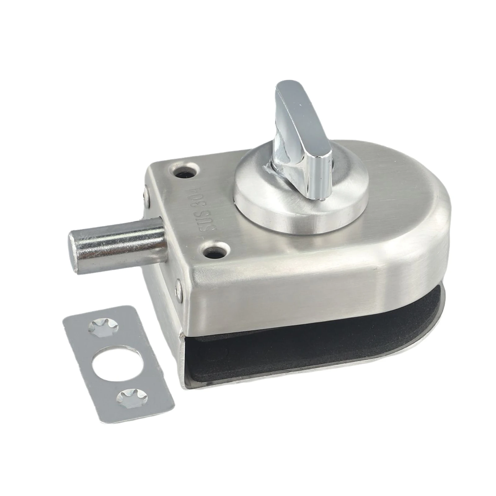

Glass Door Lock Latch With Rotary Knob For 10-12mm Glass Stainless Steel Display Cabinet Door Lock Bathroom Security Hardware