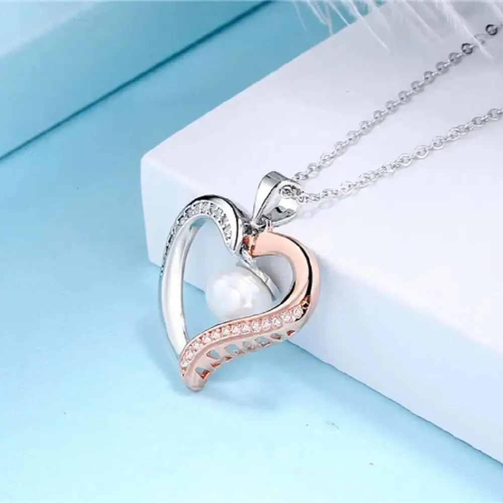 

18'' Pearl Necklace 6-7mm7-8mm Simple Love Necklace Pendant AAAA Natural South Sea 925S