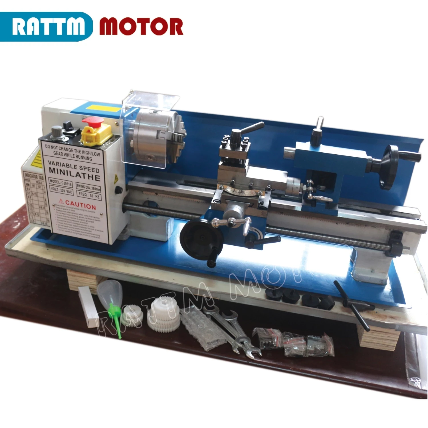 【DE Lagerbestand】0618J 550W 220V Mini-Drehmaschine für Metall und Holz, Vertikaler Holzbearbeitungsprozessor, Holzdrehmaschine mit Variabler Geschwindigkeit