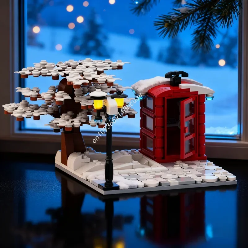 410-teiliges MOC Winterpark Creator Experten-Modellbausatz Konstruktionsspielzeug Kreative Weihnachtsgeschenke Bausteine für Kinder
