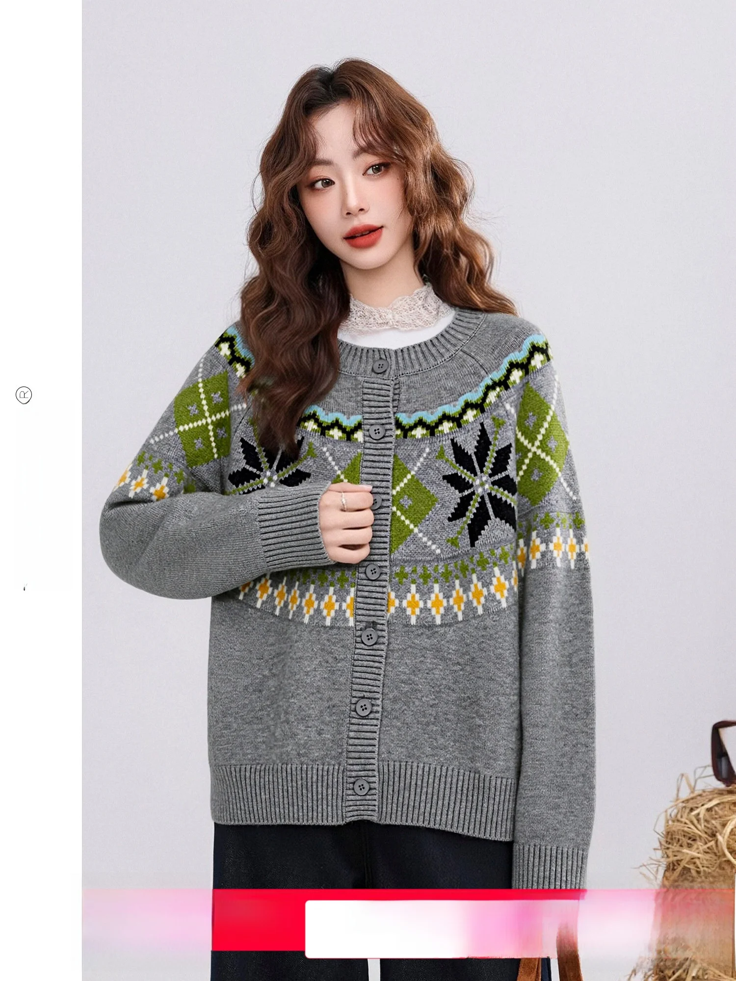 

Новый женский кардиган с круглым вырезом и цветочной вышивкой в стиле ретро, свободного кроя, с длинными рукавами, теплый, повседневный, из мягкого полиэстера