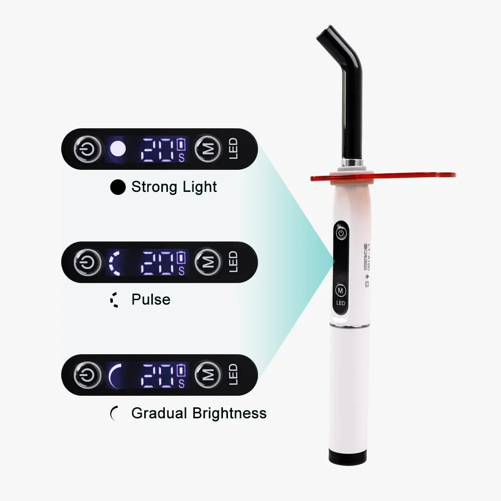 New Wireless Dental Light Curing Machine 1s/2mm Resin Colorful Curing Light 800-2400 mW/cm² Light intensity Dentistry Equipment