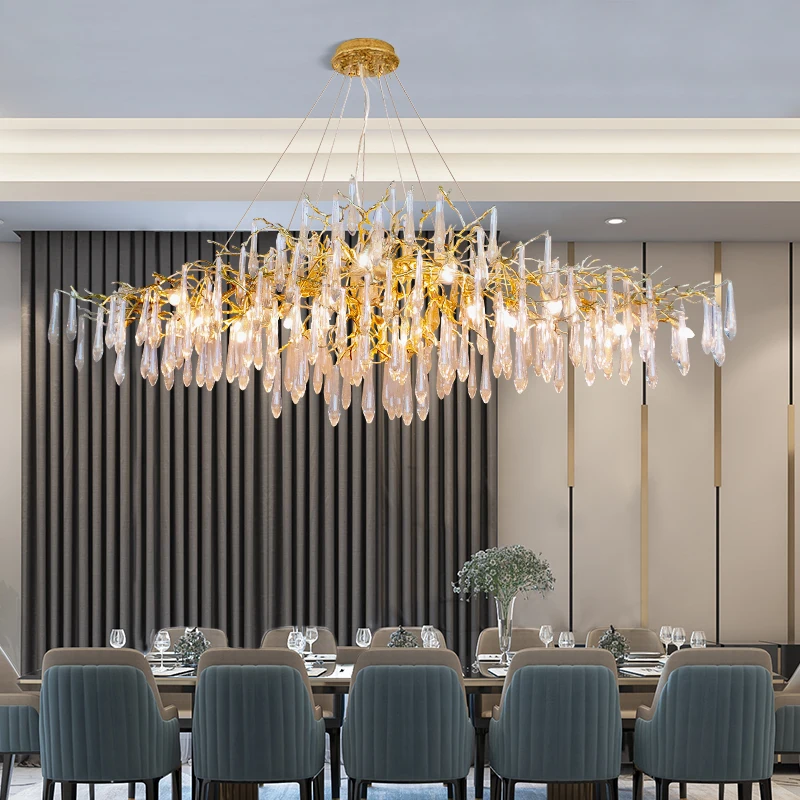 2025NEWPost modern luxury crystal chandelier northern Europe simple living room dining room lamp Club Villa lobby project lamps