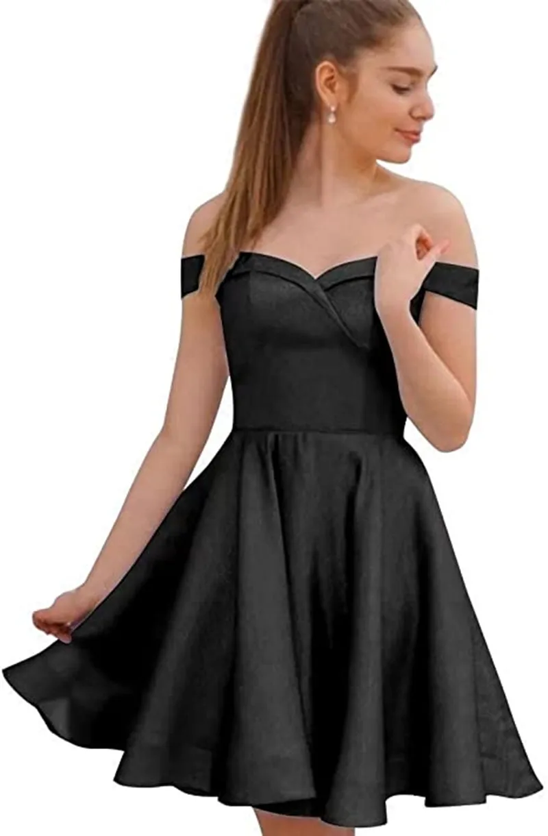 Abito da ritorno a casa abito corto da ballo per adolescenti scintillante nuovo arrivo moda Sexy con spalle scoperte abito da festa di laurea pieghettato Vestido