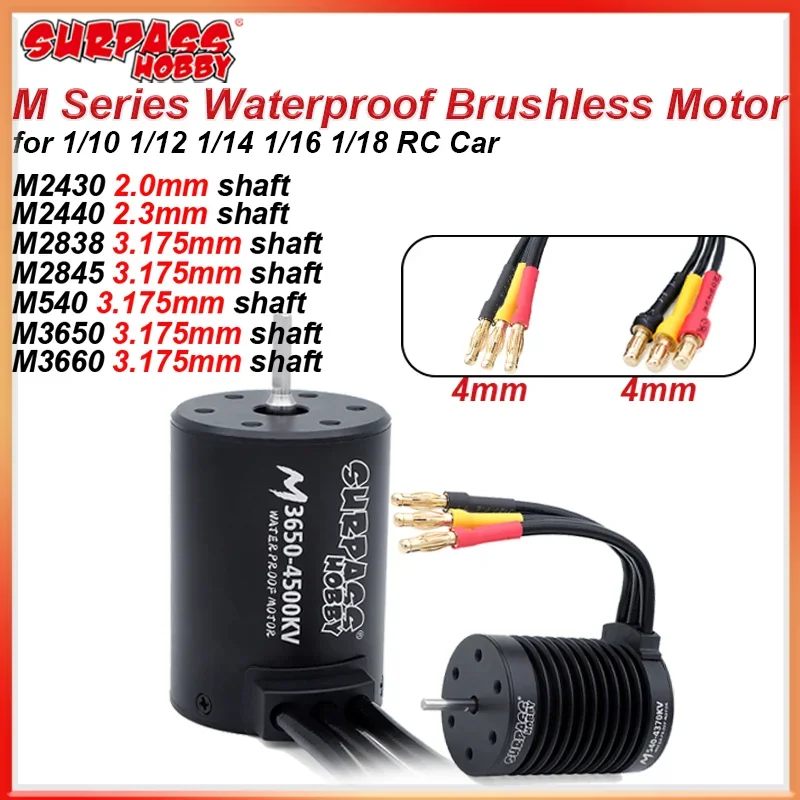 

SURPASS HOBBY Бесщеточный двигатель M2430/2435/2440/2838/2845/540/3650/3660 для 1/10 1/12 1/14 1/16 1/18 RC Car Boat Turck Wltoy Запчасти