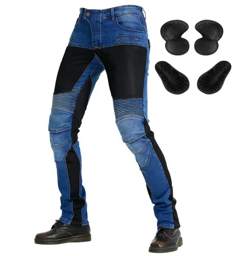 Pantalones de moto para hombre, pantalones vaqueros de aramida para motocicleta, equipo de protección para montar, Touring, pantalones de moto negros, pantalones vaqueros de ocio para Motocross