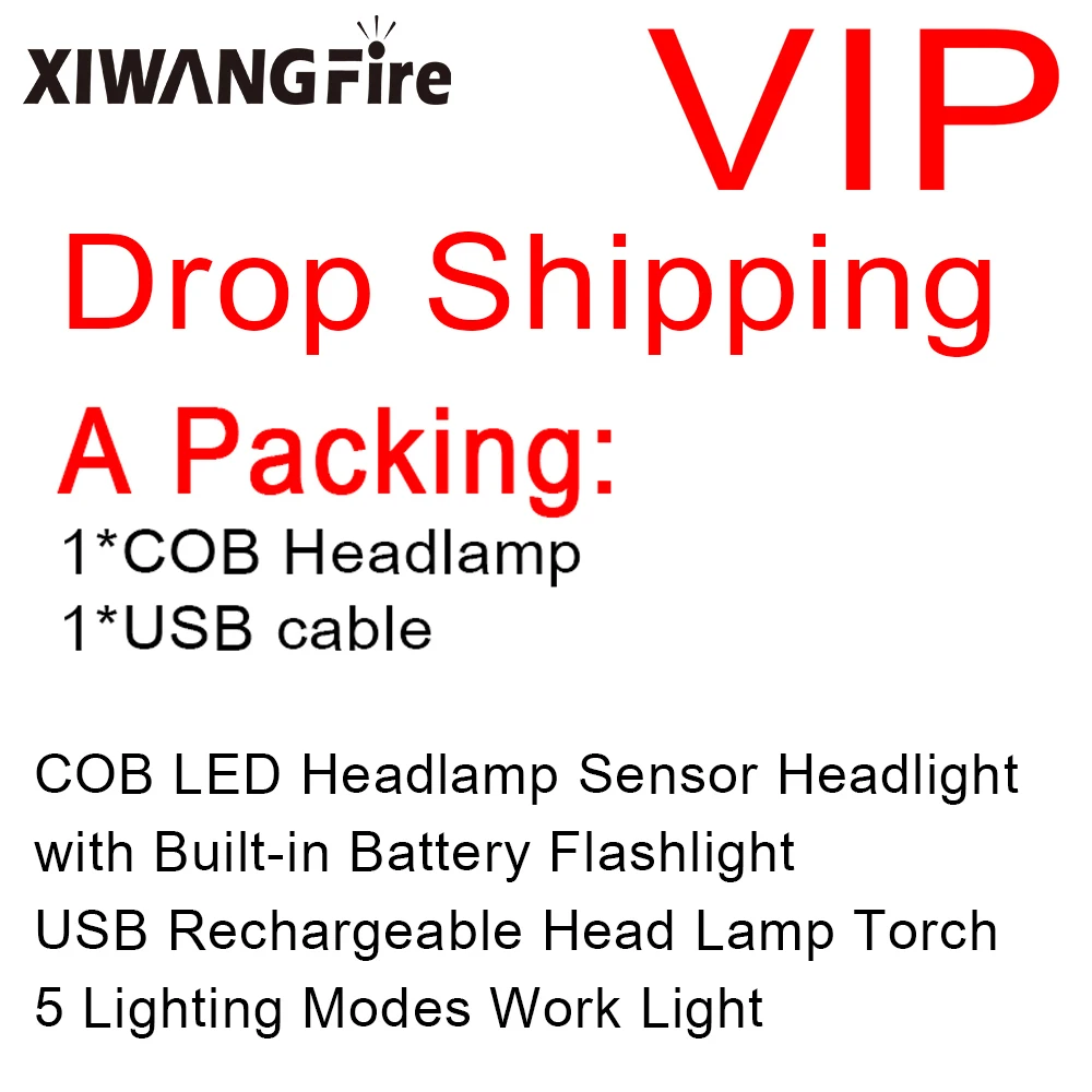 Drop Shipping VIP Sensor COB LED Headlamp