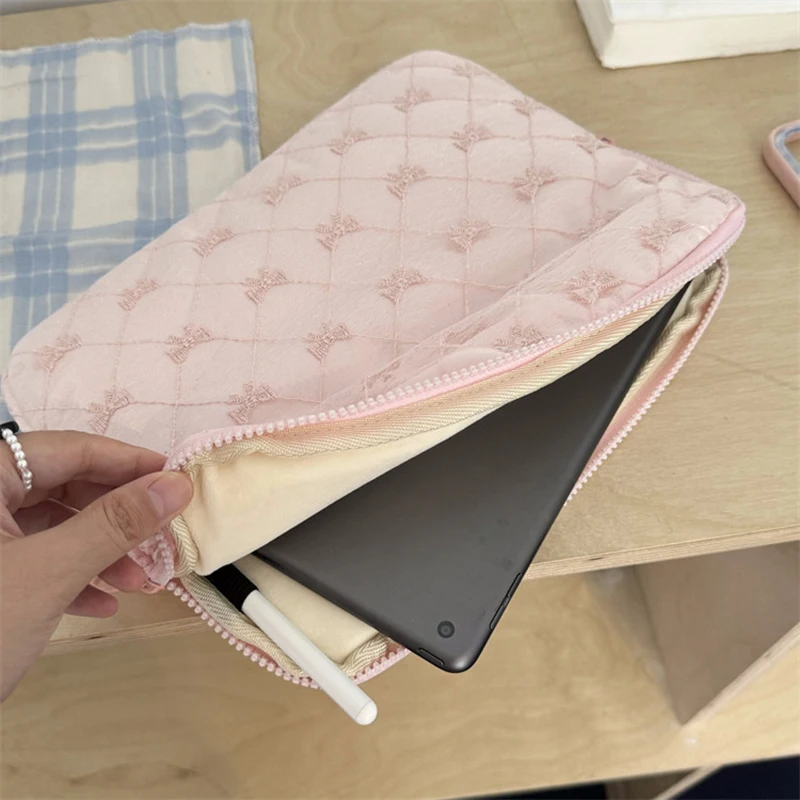 Bowknot Soft Laptop Sleeve Bag For Macbook For Ipad Pro For Thinkpad Lenovo HP ASUS Dell Notebook Computer PC Protective Cover